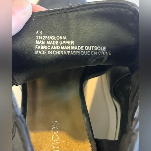 Maurices Gloria Open Side Wedge Women's Black Sparkle Sneakers Size 6.5 - Picture 12 of 16